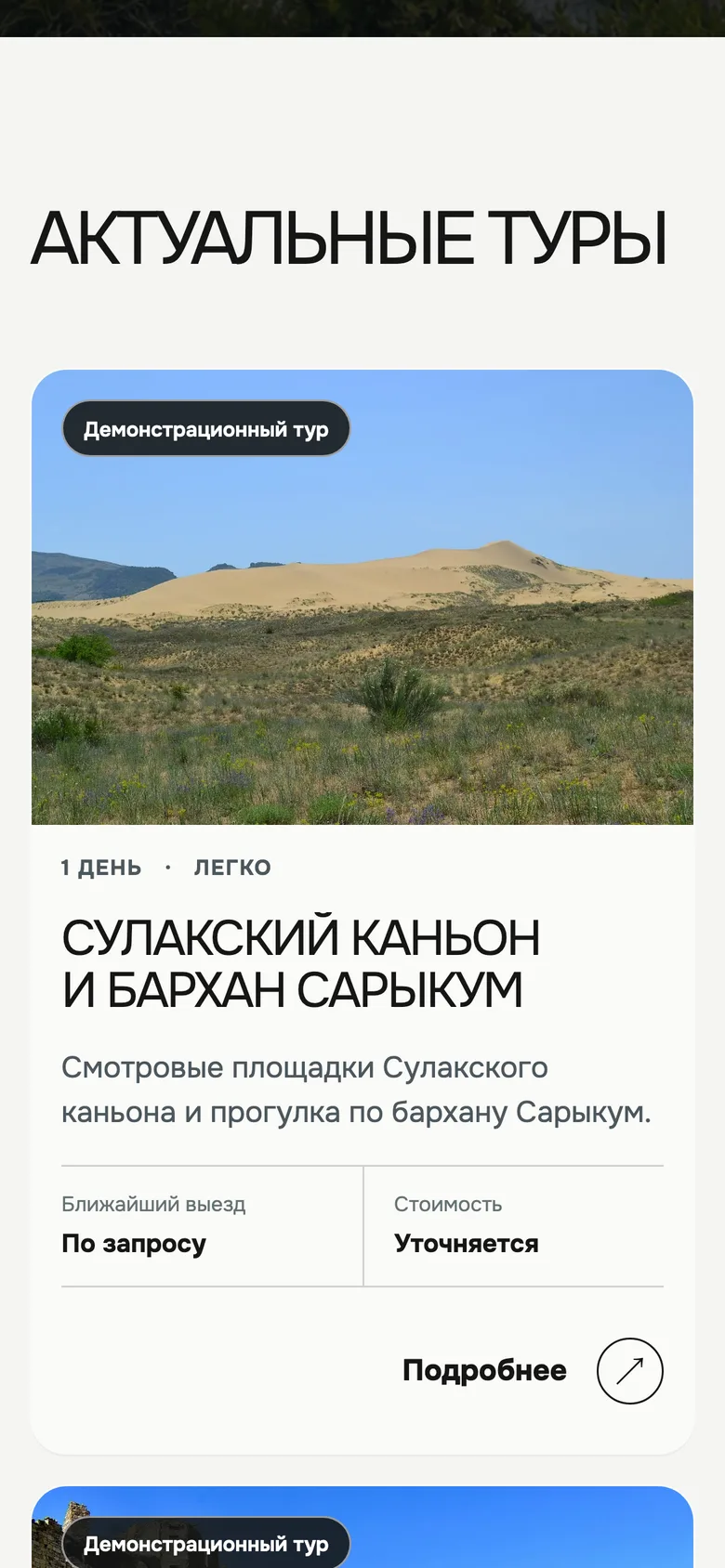 Список туров AHVVM Travel на телефоне